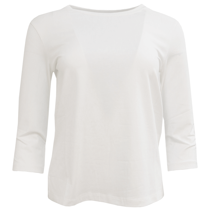 Weekend Max Mara Multia White 3/4 Sleeve Cotton T-Shirt